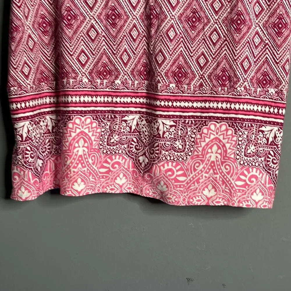Skies Are Blue Dark Pink and White Sleeveless Tunic Size Small Petite - Picture 3 of 8